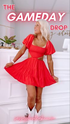 Red Tiered Mini Dress For Brunch, Red Dress With Smocked Back For Brunch, Red Dresses With Smocked Back For Brunch, Red Tiered Dress With Smocked Bodice, Sassy Shortcake, Apple Red, Bubblegum Pink, Cute Fits, Red Apple