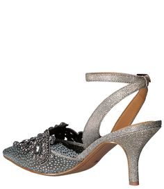 J. Renee Desdemona Dotted Rhinestone Ankle Strap Pumps | Dillard's Silver Bedazzled Ankle Strap Heels, Silver Embellished Heels With Ankle Strap, Silver Embellished Ankle Strap Heels, Silver Heels With Rhinestone Rivets For Evening, Shoe Organizers, Rhinestone Appliques, Ankle Strap Pumps, Strap Pumps, Satchel Tote