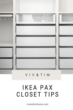 an ikea pax closet with the words viv & tim written above it