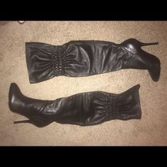 100% Leather. About 4” Heel. Brand New. Almond Toes. Never Been Worn. Price Firm. Thanks. Party Heeled Boots With Faux Leather And Leather Lining, Party High Heeled Boots With Leather Lining, Party High Heel Boots With Leather Lining, High Heel Leather Boots For Night Out, Leather Boots With Leather Lining For Night Out, Leather Almond Toe Boots For Night Out, Leather Boots With Almond Toe For Night Out, Leather Closed Toe Heeled Boots For Party, Party Leather Heeled Boots With Closed Toe