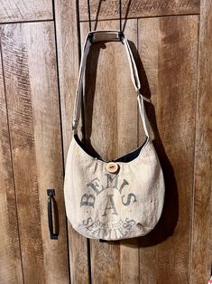 Vintage Grain Sack Purse for Women, Upcycled Tote, Repurposed Grain Sack Bag, Crossbody Hobo Bag, Authentic Feed Sac Bag, 50th Birthday Gift - Etsy Vintage Beige Handmade Bag, Vintage Cotton Shoulder Bag For Shopping, Vintage Cotton Bags With Leather Handles, Handmade Vintage Cotton Shoulder Bag, Vintage Beige Cotton Bags, Upcycled Tote, Vintage Grain Sack, Hobo Crossbody Bag, Sack Bag