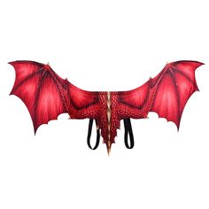 a large red dragon with horns and wings