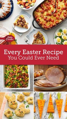 the cover of every easter recipe you could ever need, with pictures of different types of food