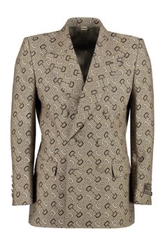 9549 GUCCI DOUBLE-BREASTED JACKET Jacquard Jacket, Buy Gucci, Leather Cap, Double Breasted Jacket, Gucci Men, High End Fashion, Denim Pant, Lapel Collar, Denim Top