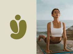 a woman is doing yoga on the beach