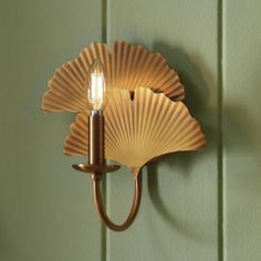 Aberdeen Gold Ginko Leaf Wall Sconce Light Fixture with Shade Art Nouveau Chandelier, Wall Sconces Entryway, Lisbon Bathroom, Sconces Over Bed, Decoration For Wall, Hanging Leaf, Gold Sconces, Jackson Aesthetic, French Lighting