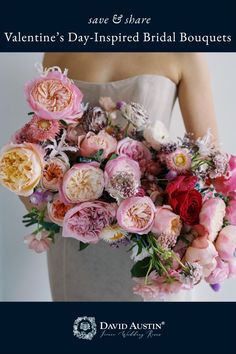 the cover of valentine's day - inspired bridal bouquets