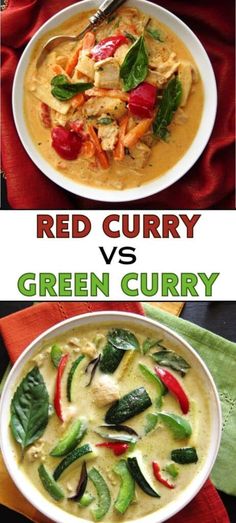 red curry and green curry are the same food