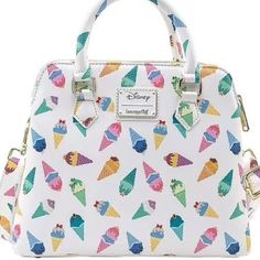 Product Details - Removable Straps - Top Handle - Fully Lined - Zip Closure Compartment Inside - In Original Packaging Loungefly Bag, Loungefly Disney, Disney Stuff, Strap Tops, Top Handle, Ice Cream, Bag Lady, Size 10, Purse