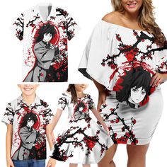 Giyu Tomioka - Demon Slayer Family Matching Off Shoulder Short Dress and Hawaiian Shirt Anime Japan Style TS04. A shirt is a versatile item of clothing with an assortment of styles and designs. Typically made of various fabrics such as cotton, silk, or polyester, shirts are a necessary article of clothing for people of both genders. They are formal or informal, available in a range of lengths and styles, and typically act as a blank canvas for the embellishment of artwork, patterns, and phrases. Cute Anime Print T-shirt For Summer, Cheap White T-shirt With Anime Print, White Harajuku T-shirt With Anime Print, Anime Print Short Sleeve T-shirt For Fans, Anime Fan Merchandise T-shirt With Short Sleeves, Mom Dress, Matches Fashion, Japan Fashion, Stylish Shirts