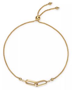 Bloomingdale's - Double Link Bolo Bracelet in 14K Yellow Gold - 100% Exclusive Gold Necklace Outfit, Handmade Wire Rings, Jewellery Lookbook, Fine Bracelet, Pearl Diamond Earrings, Dr Accessories, Necklace Outfit, Cars Accessories, Bolo Bracelet