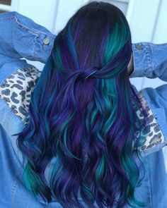 Hair Color For Deep Winter, Peacock Hair Color, Deep Sea Mermaid, Short Blue Hair, Color Block Hair, Blue Ombre Hair, Girl Hair Dos, Short Ombre Hair