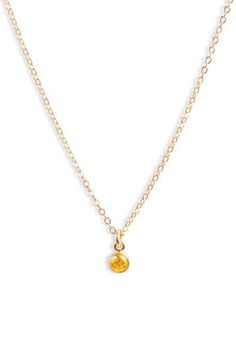 A mini pendant necklace offers sweet sparkle with a birthstone-inspired cubic zirconia charm in the color of your choice. 16" length 14k-gold fill/cubic zirconia Made in the USA Yellow Gold Birthstone Necklace With Cubic Zirconia, Gold Birthstone Necklace With Single Diamond For Everyday, Gold Solitaire Necklace With Birthstone In Cubic Zirconia, Gold Sterling Silver Birthstone Necklace With Single Diamond, Everyday Gold Solitaire Birthstone Necklace, Gold Solitaire Necklace With Birthstone For Everyday, Charm Pendant Necklace, Birthstone Charms, Mini Pendant