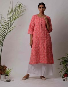 Peach Juniper Kurta Palazzo Set Kurti Designs