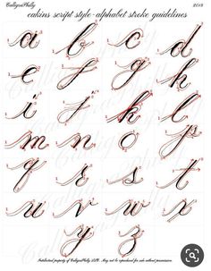 some type of calligraphy that has been drawn in different styles and fonts, including the