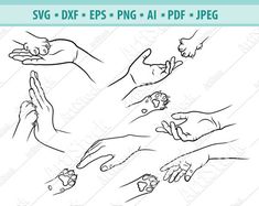 hands with different types of nails and fingers