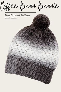 the coffee beanie is knitted in two different colors