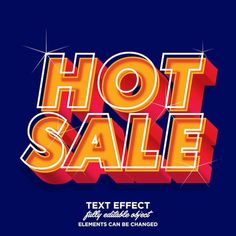 the text hot sale is shown in red and orange letters on a dark blue background