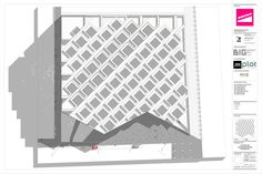 an architectural drawing shows the plan for a building that has been constructed into a grid