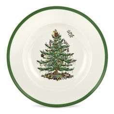 two plates with christmas tree decorations on them