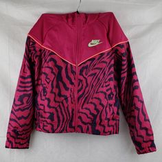 Nwt Glow In The Dark Hoodie Pink Nike Tops For Winter, Nike Pink Winter Tops, Nike Purple Outerwear For Streetwear, Purple Hooded Track Jacket For Winter, Purple Winter Track Jacket Sportswear, Pink Nike Long Sleeve Hoodie, Nike Purple Long Sleeve Outerwear, Purple Hooded Track Jacket For Sports, Bright Pink Nike Hoodie