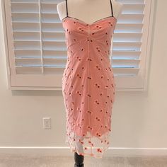 Nwot - Guess Dress Gorgeous Pink/ Peach Lace Floral Embroidery All Over Dress Body Fit Size L No Pet/ No Smoke #Guess #Guessdress #Datenightdress #Bridaldress Peach Party Dress With Floral Embroidery, Fitted Embroidered Summer Dress For Brunch, Fitted Embroidered Dress For Summer Brunch, Fitted Peach Dress With Floral Embroidery, Feminine Embroidered Midi Dress For Spring, Pink Fitted Sleeveless Embroidered Dress, Spring Pink Midi Dress With Floral Embroidery, Feminine Sleeveless Embroidered Spring Dress, Spring Embroidered Fitted Midi Dress