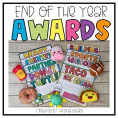 the end of the year awards with donuts and doughnuts on top of them