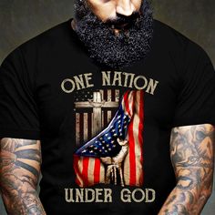 One Nation Under God Cross Christian American Flag Gift For Independence Day Gift Standard/Premium T-Shirt - alwaysky.com . Use this stunning shirt to up your style game. Crafted with great care from premium materials, it seamlessly blends elegance and comfort. This versatile shirt is ideal for both semi-formal and casual settings. Its timeless design exudes sophistication and complements any ensemble with ease. You might redefine your fashion quotient and steal the show with this shirt. #indepe Patriotic Black T-shirt With Letter Print, Black Patriotic T-shirt With Letter Print, Patriotic Father's Day T-shirt With Letter Print, Patriotic Father's Day Letter Print T-shirt, Patriotic Letter Print T-shirt For Father's Day, Father's Day Patriotic Crew Neck T-shirt, Black Graphic Print T-shirt For Memorial Day, God Cross, Independence Day Gift