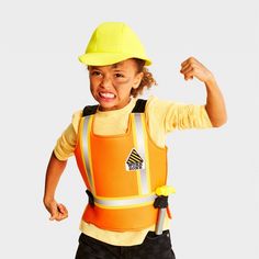 The Construction Worker Vest Halloween Costume Kit from Hyde & EEK! Boutique™ makes a perfect pick for your aspiring construction worker. This costume kit includes a vest, a hammer and a hat to help complete the look, while making it fun to indulge in imaginative play. Designed with lightweight fabric, this three-piece costume kit is suggested for ages 6 and up. Hyde & EEK! Boutique™: Thrilling delights. Curious oddities. Cupcake Halloween Costumes, Bat Halloween Costume, Bats For Kids, Highlights Kids, Diy Costumes Women, Role Play Costume, Construction For Kids, Halloween Costume Shop, Costume Themes