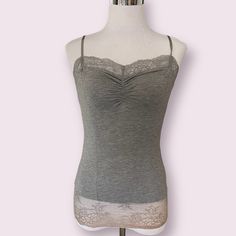 Nwt Costa Blanca Gray Lacey Cami / 50% Rayon 45% Modal 5% Spandex / Silky Buttery Soft With Delicate Lace Details / Adjustable Straps / Cinched Bust Detail Approximate Measurements P2p 13” Length 24” Dr Wardrobe, Outfit Pieces, Lace Detail, Adjustable Straps, Cool Outfits, Wardrobe, Lace, Outfit Inspo, Grey