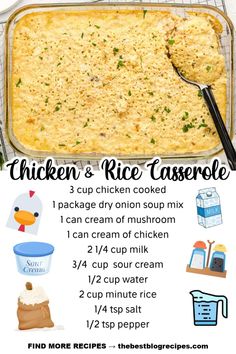 chicken and rice casserole recipe with instructions