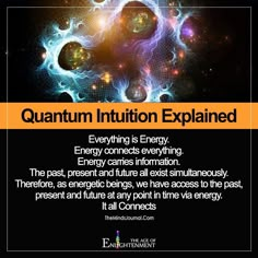 an advertisement with the words,'quantin institution explaining energy comes every morning and there is