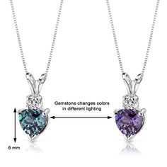 Turn some heads: This stunning Changes Color Teal to Purple Alexandrite Pendant are a true color statement. Polished 14 Karat White Gold makes it easy to wear. Style P9008 Alexandrite Necklace, Finger Band, Alexandrite Jewelry, Gray Necklace, Blue Sapphire Necklace, Silver Shop, Emerald Earrings, Sapphire Necklace, Gemstone Necklace Pendant