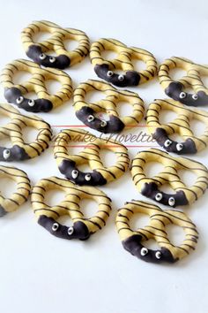 several zebra print hair clips with eyes on them