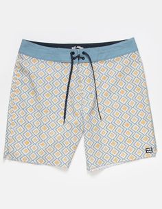 Billabong Good Times Pro Boardshorts. Allover Print. Fixed Waist With Drawstring. Back Patch Pocket With Hook-And-Loop Closure. Billabong Labels At Lower Left Leg And Back Pocket. Approximate Outseam: 17.5". 72% Recycled Polyester 20% Cotton 8% Elastane. Machine Wash. Imported. Casual Yellow Surfing Bottoms, Yellow Short Bottoms For Surfing, Flannel Sweatshirt, Graphic Trends, Mens Boardshorts, Kids Graphic Tees, Cargo Skirt, Open Knit Sweater, Mens Trends