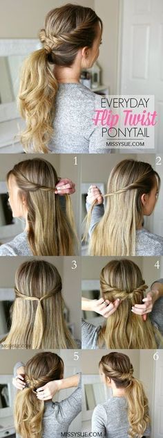 Ponytails are such a great go-to hairstyle. They’re quick, easy, and get all of your hair up and out of the way. I really, really love them. In fact, I find myself wearing them way more often than I’d like to admit. A few weeks… #ad Easy To Do Hairstyles, Easy Hairdos, Twist Ponytail, Great Hairstyles, Work Hairstyles, Penteado Cabelo Curto, Everyday Hairstyles, Ponytail Hairstyles