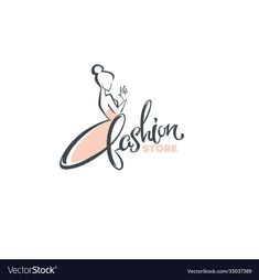 fashion store logo design with woman in dress