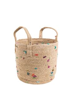 Bright Bits Jute Basket - Ten Thousand Villages Chain Scarf, Jute Basket, Candle Wall Decor, Cotton Sari, Sari Fabric, Accessories Bags Purses, Tea Accessories, Accessories Storage, Recycled Cotton