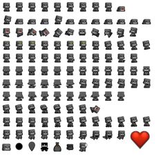 a bunch of black and white objects are arranged in the shape of hearts on a white background