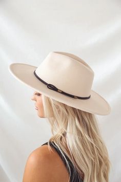 Cream Fedora Hat - Wide Brim Hat - Structured Hat - Lulus Cheap Trendy Felt Hat For Spring, Felt Hat Blonde Hair, Wode Brim Hat, Cheap Wide Brim Fedora For Fall, Fadora Hats Women, Cheap Brimmed Felt Hat For Spring, Wide Brim Hat White, Cream Wide Brim Hat, Cream Hat