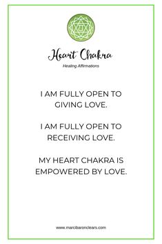 Heart Chakra Affirmations Yoga Intentions, Chakra Clearing, Subtle Energy, Chakra Meanings, Heart Echo, Open To Receiving, Throat Chakra Healing, Heal Your Heart