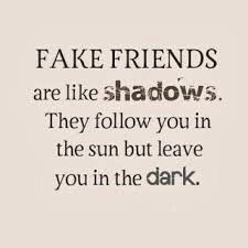 the words fake friends are like shadows they follow you in the sun but leave you in the dark