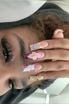 Nail Inspo Creative, Nail Pictures, French Acrylic Nails, Nail Sets