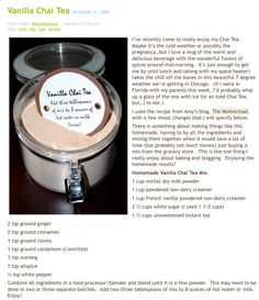 the recipe for vanilla chai tea is shown in an article about how to use it