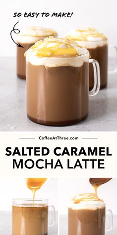 salted caramel mocha latte is the perfect drink to warm up and cool down