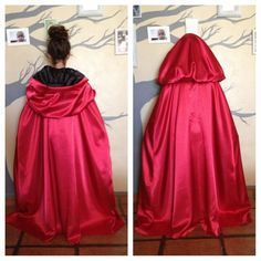 SALE reg. 12.99- Reversible Cloak Printable Sewing Pattern. Size 2T-Adult. Red Riding Hood, Vampire, Diy Cape, Medieval Clothes, Diy Kostüm, Printable Sewing Patterns, Cosplay Diy, Fantasias Halloween, Fashion Sewing Pattern, The Opera, Phantom Of The Opera