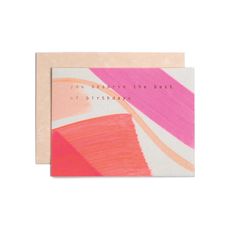 a greeting card with pink and orange lines on it, that says you create the best of birthdays