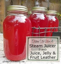 How To Use A Steam Juicer for Jelly, Juice and Fruit Leather | A Farm Girl in the Making Juice Jelly, Making Bone Broth, Food Preserving, Canning 101, Preserving Recipes, Dehydrating Food, Freezing Food, Water Bath Canning