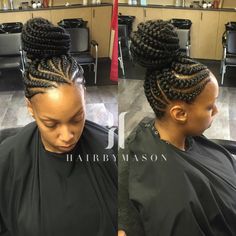 Cornrow Updo, Cornrow Updo Hairstyles, Feeder Braids, Braids Updo, Updo Braids