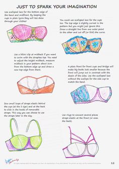 Digital E-booklet with sewing pattern for instant DOWNLOAD on Etsy after your purchase : pattern STRAPLESS from Dutch design Merckwaerdigh to make an underwired strapless all by yourself. This classic padded strapless bra has a fully integrated stiff padding lining in the cups to let your bust stand out gracefully. You can wear this as lingerie or as a bikini top. Included are 12 pages step-by-step illustrated instructions with pattern with a full color page of lovely ideas to varie on this patt Balconette Bra Pattern, Strapless Bra Pattern, Free Bra Pattern, Lingerie Pattern, Femininity Tips, Diy Bra